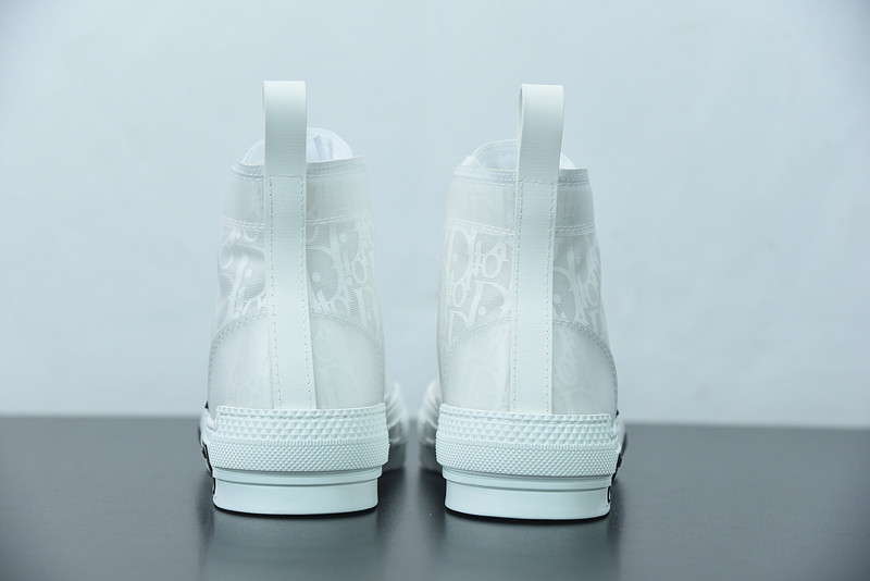 dio* b23 oblique high-top white sneaker