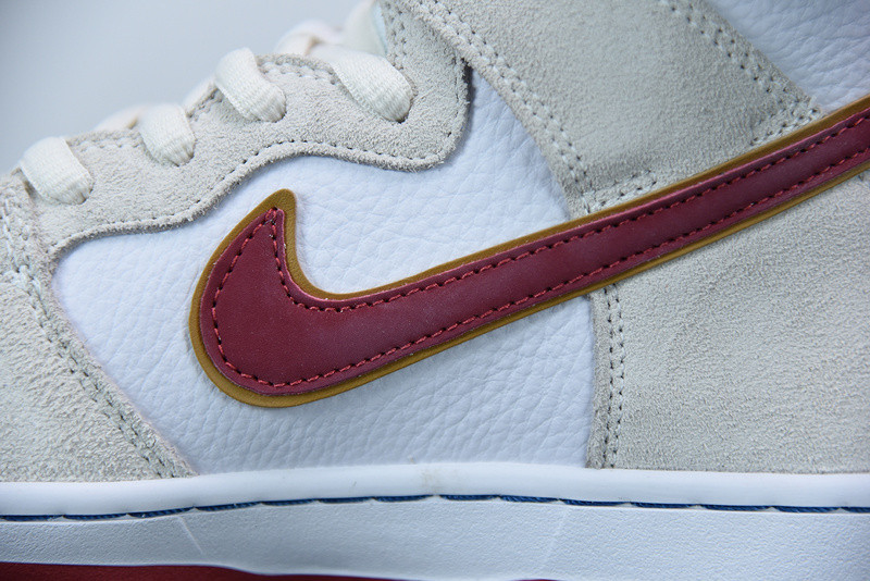 nike sb dunk high sail bright crimson cv9499-100