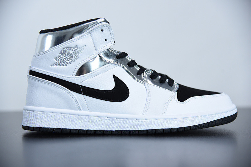 air jordan 1 mid ''white silver'' 554724-121