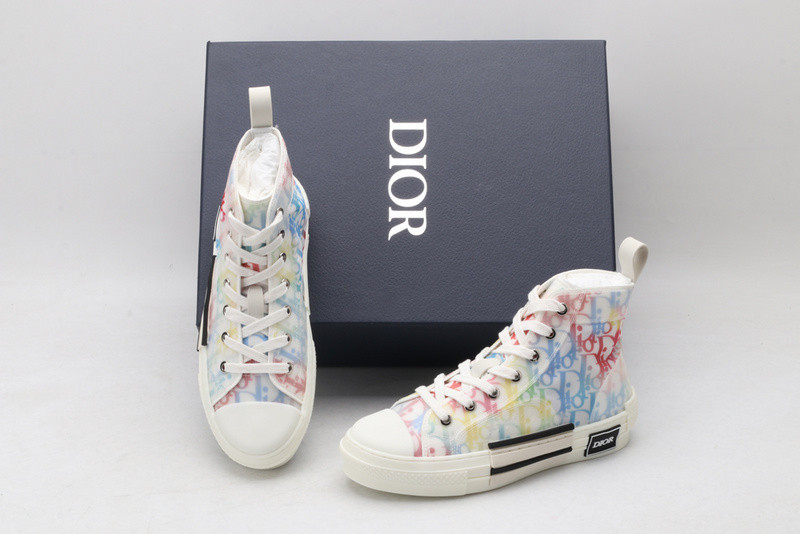 dio* b23 oblique high-top white sneaker