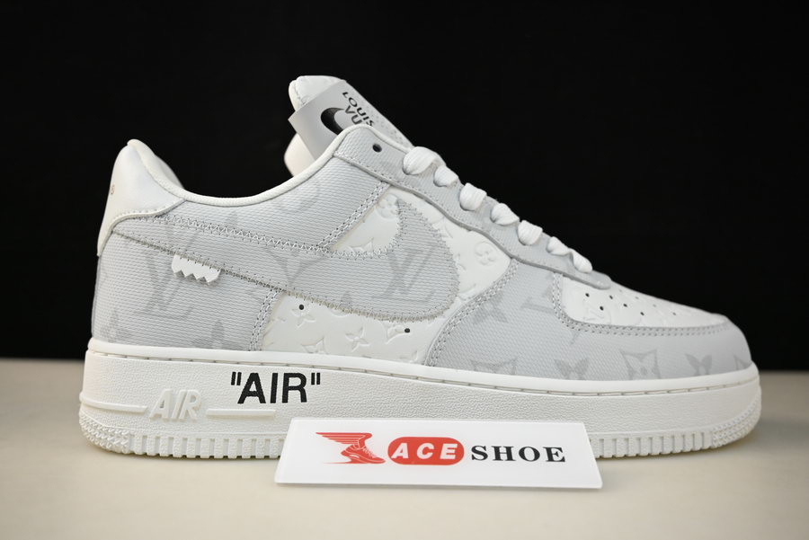 2022 lvt x nike air force 1 07 low white grey ld4631-201