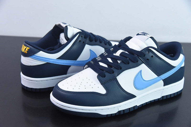 nike dunk low white navy university blue fn7800-400