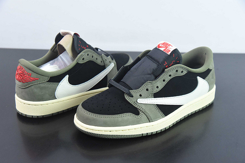 travis scott x air jordan 1 low og “black olive” dm7866-002