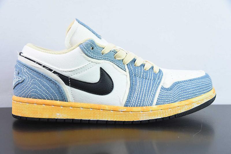 air jordan 1 low sashiko denim fn7670-493