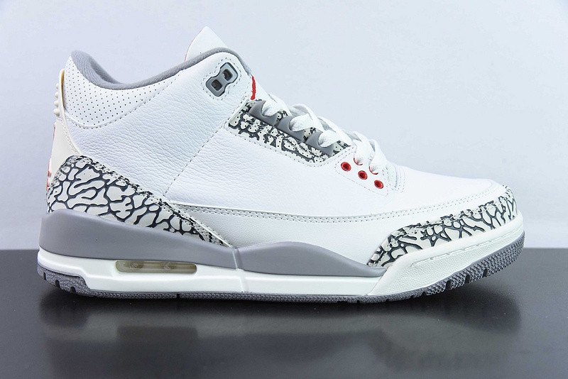 air jordan 3 "summit white/fire red" ct8532-106