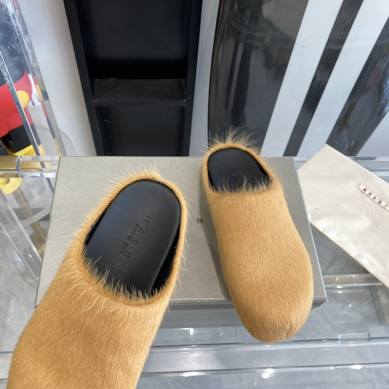 marni calf hair slippers