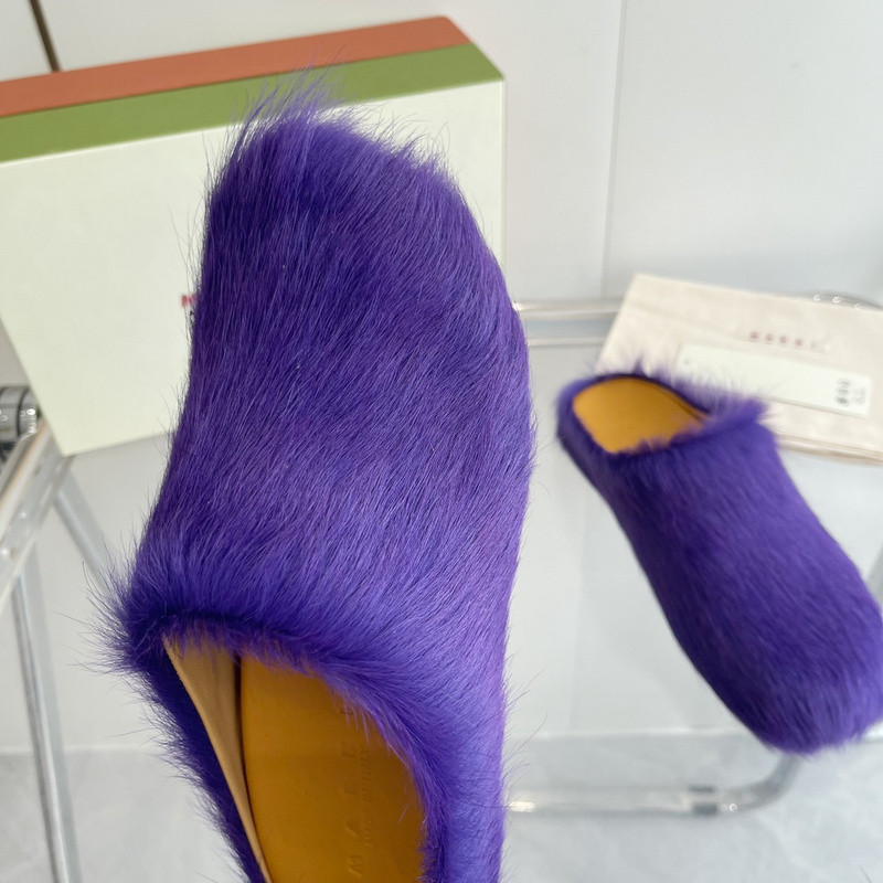 Marni calf hair slippers