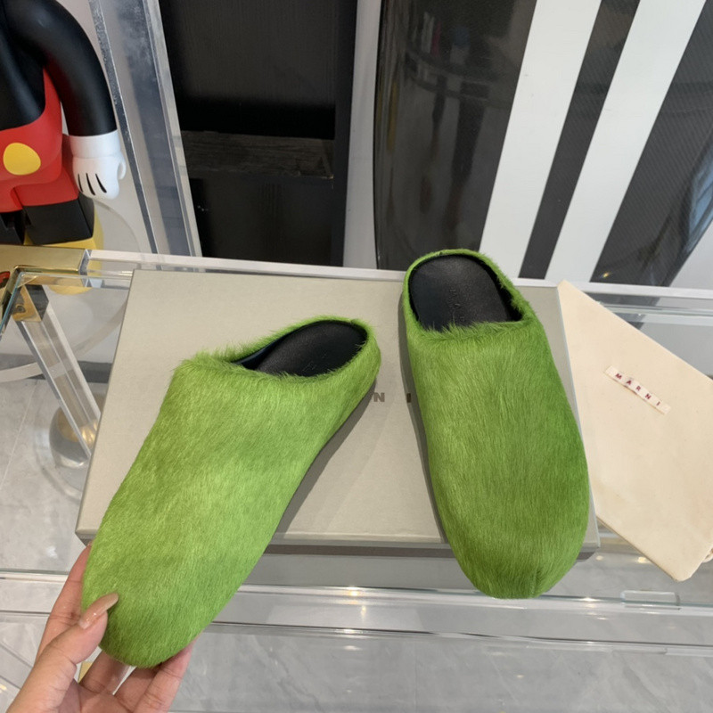 marni calf hair slippers