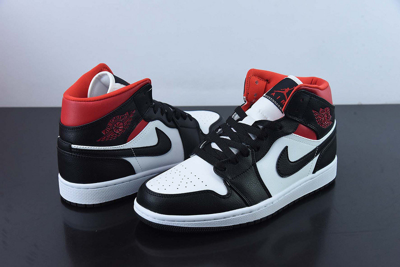air jordan 1 mid black gym red bq6472-061