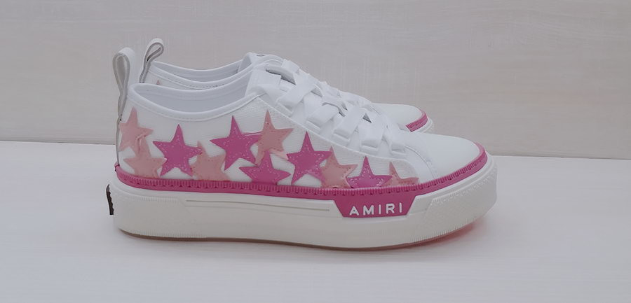 amiri white & pink stars court sneakers